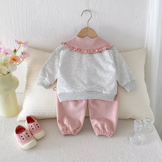 Autumn Baby Girls Clothing Set – 2-Piece Cozy Outfit for Toddlers