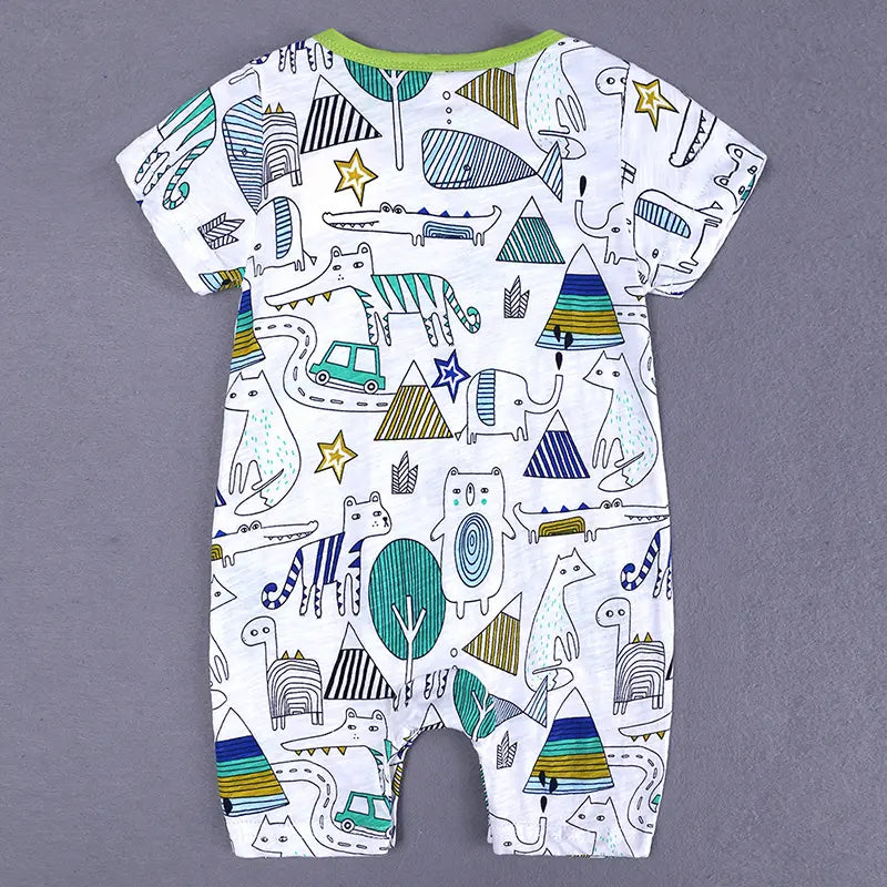 Nature's Whisper Romper: Pure Cotton with Whimsical Prints