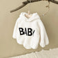 Lamb Wool Furry Hooded Bodysuit – Warm & Embroidered Winter Romper