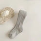 Premium Knitted Cotton Stockings/Tights for girls with cute bow - Grey