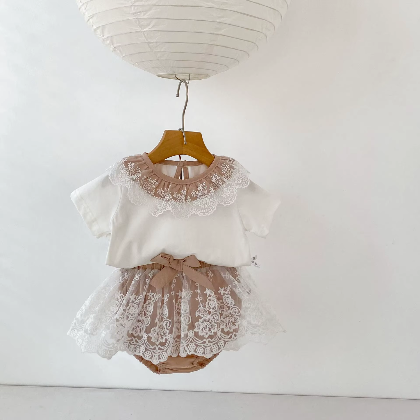Biscuit & Bloom Lace Collar Top & Bloomer Set
