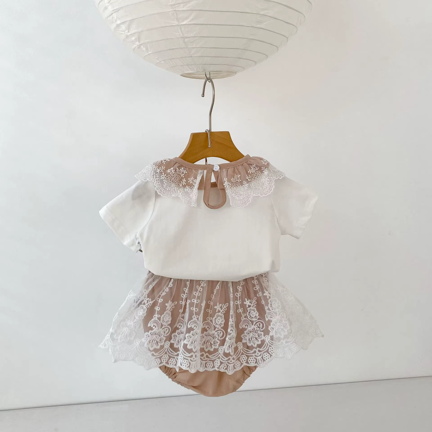 Biscuit & Bloom Lace Collar Top & Bloomer Set