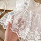 Summer Chic: Waffle Lace Romper Frock for Baby Girls