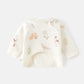 Luxurious Cotton Jacquard Pullover for Infants - Squirrel
