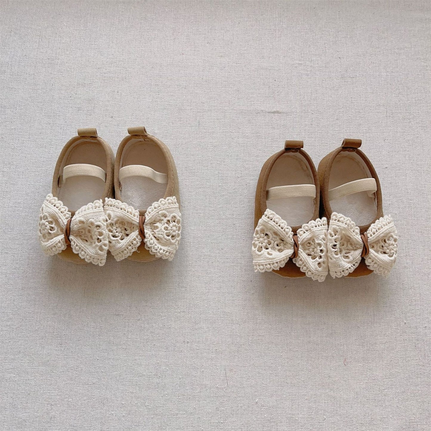 Girls Shoes with Lace Bow – Soft, Non-Slip & Cute