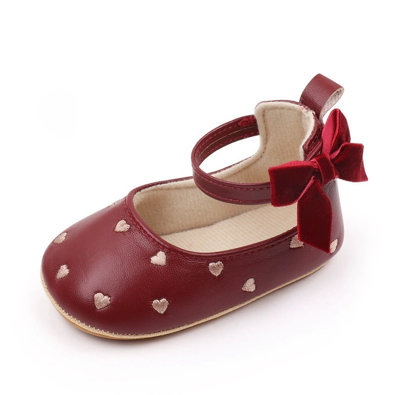 Baby Girl Princess Shoes with Velvet Bow