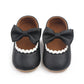 Faux Leather Baby Shoes with Bow- Anti-Skid & Comfy
