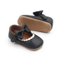 Faux Leather Baby Shoes with Bow- Anti-Skid & Comfy