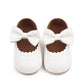 Faux Leather Baby Shoes with Bow- Anti-Skid & Comfy