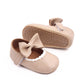 Faux Leather Baby Shoes with Bow- Anti-Skid & Comfy