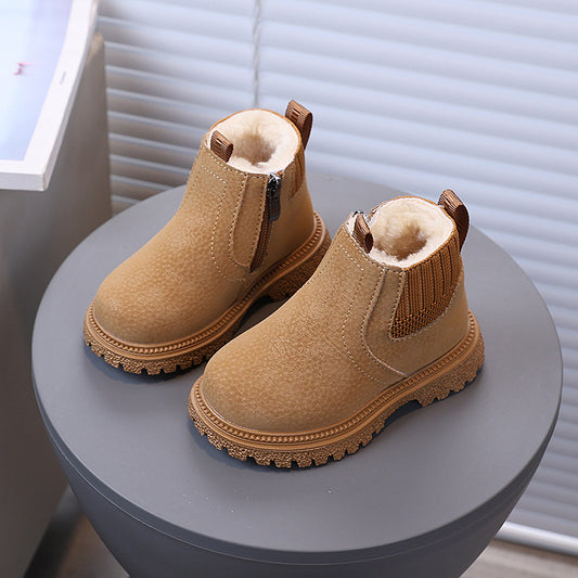Cozy Camel Brown Toddler Winter Boots