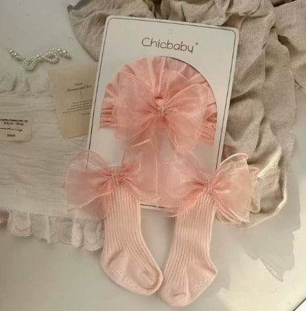Royale Bow Baby Gift Set – Luxury Cap & Socks Duo