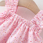 Baby Girls Heart Print Flutter Sleeve Top & Shorts Set