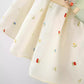 Floral Embroidered Baby Girl Dress with Peter Pan Collar & Bows
