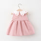 pure cotton baby girl pink plaid dress with jute bag