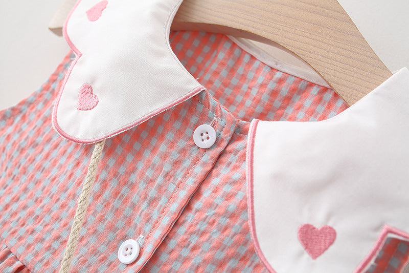 Little Hearts Picnic Dress with Jute Bag