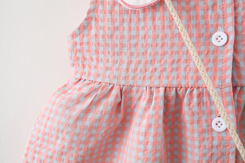 Little Hearts Picnic Dress with Jute Bag