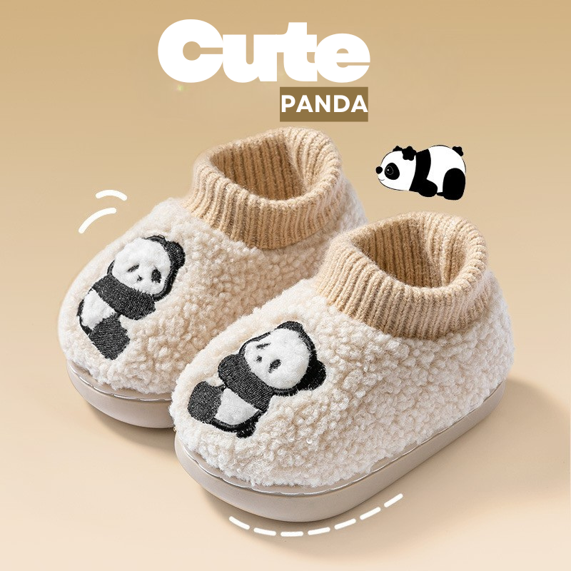 Cute Panda Toddler Booties Warm Anti-Slip Flexible Sole