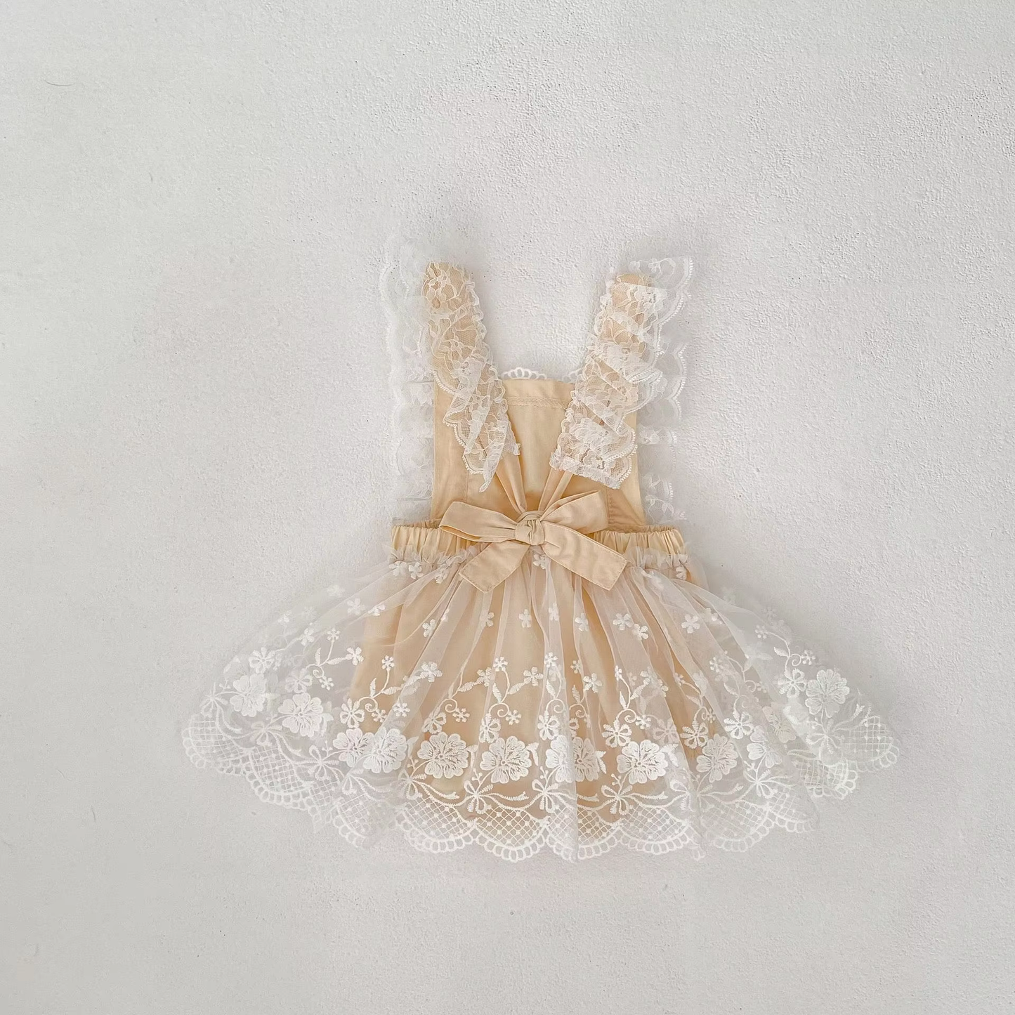 Net Laced Baby Rompers for Summer Parties