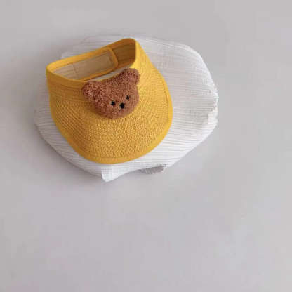Adorable Bear Sun Hat for Kids - Foldable, Adjustable, Sun Protection