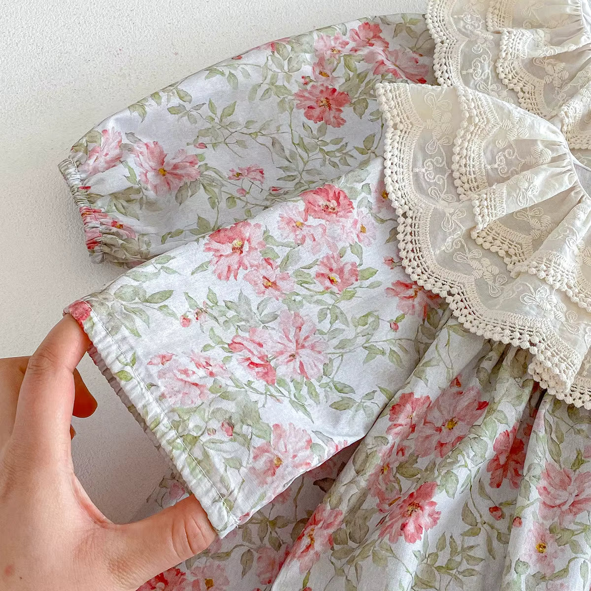 Rosa Bloom Lace Collar Romper & Headband Set