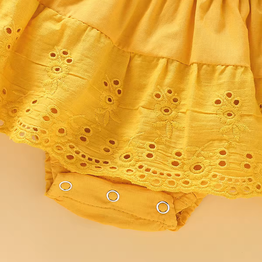 Adorable Summer Baby Jumpsuit - 100% Cotton Laced Romper