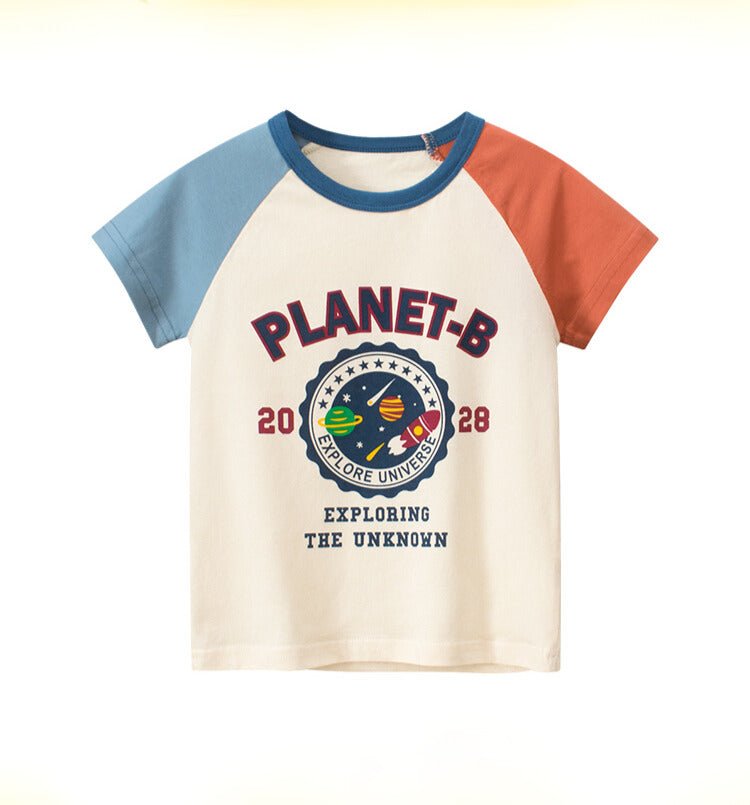 100% Cotton Short Sleeve Round Neck Boy's T Shirt - The Explorer - Crazy Toes ®
