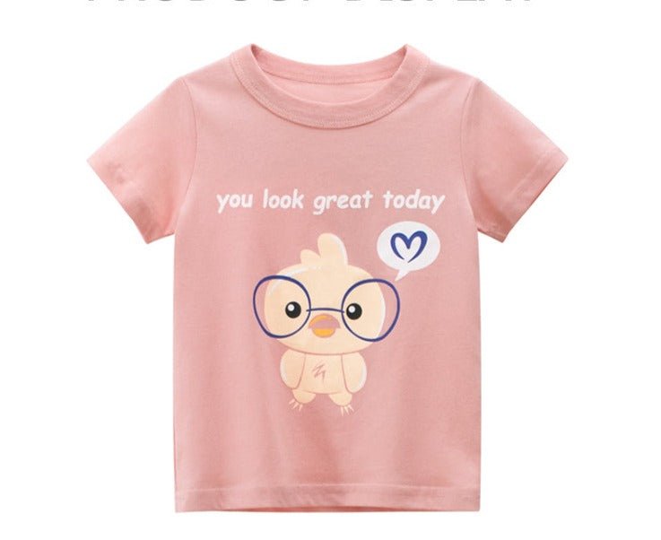 Cute Girls Short Sleeve Cotton Top: Style and Comfort Combined - Crazy Toes ®