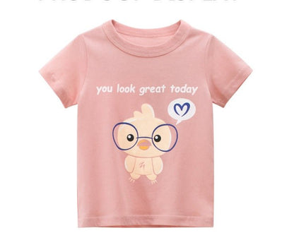 Cute Girls Short Sleeve Cotton Top: Style and Comfort Combined - Crazy Toes ®