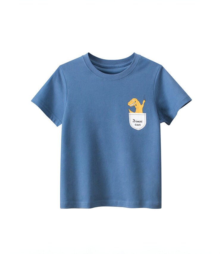 Dino Kids T-Shirt: Summer Fun with trendy print on the back - Crazy Toes ®