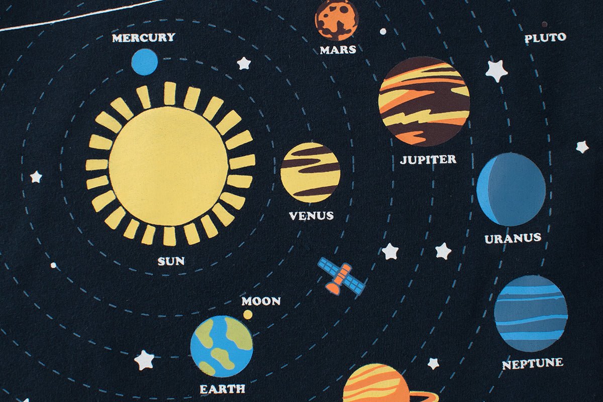 Long Sleeve T Shirt: Solar System Adventure in Style - Crazy Toes ®